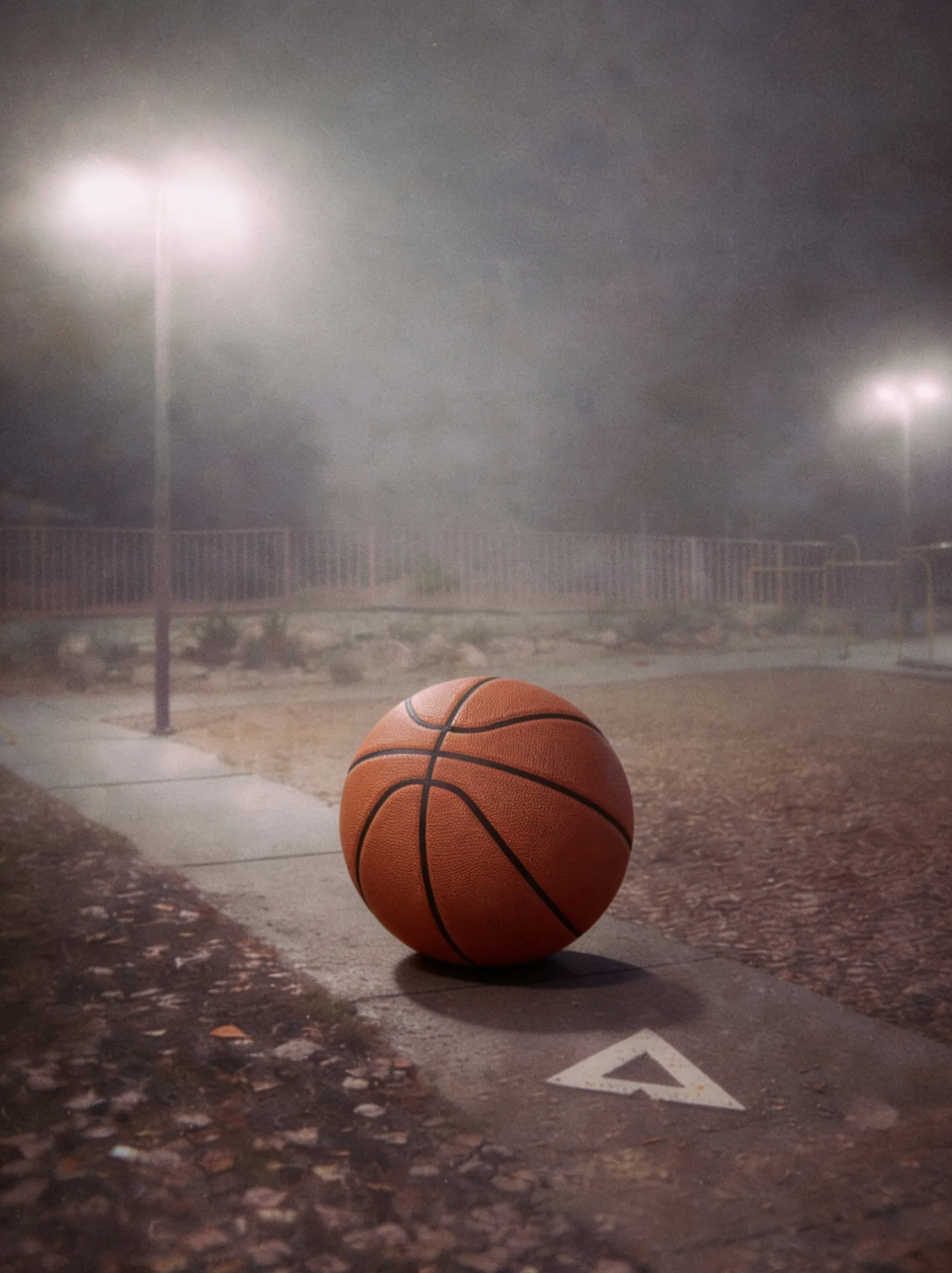 Basketball on a quiet driveway